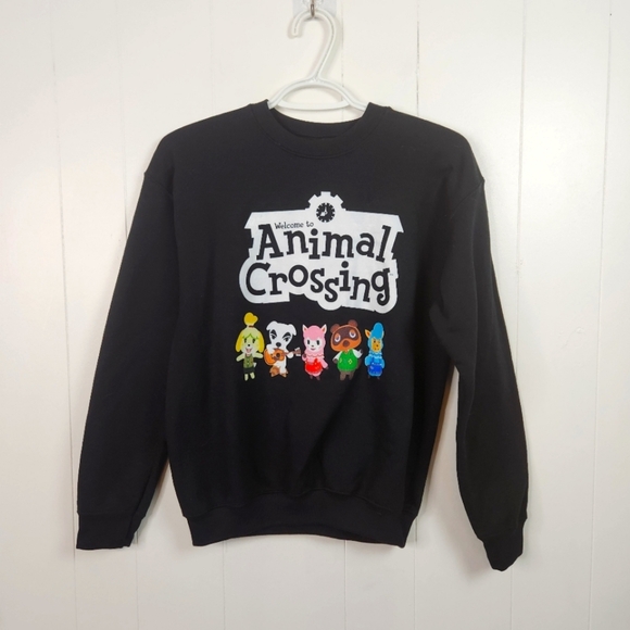 Animal Crossing Kids Black Pullover Sweatshirt Boy Girl Size Large - Picture 1 of 6